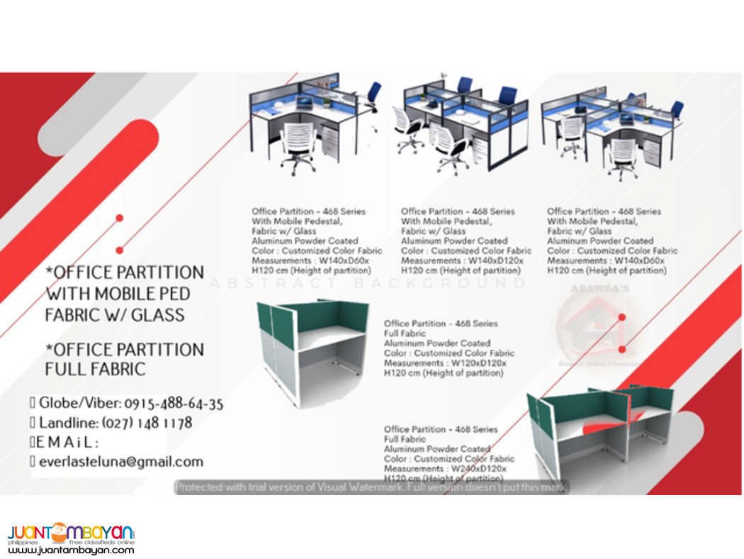 OFFICE PARTITION MOVABLE AND CUBICLE WITH MOBILE PED (FACTORY PRICE)
