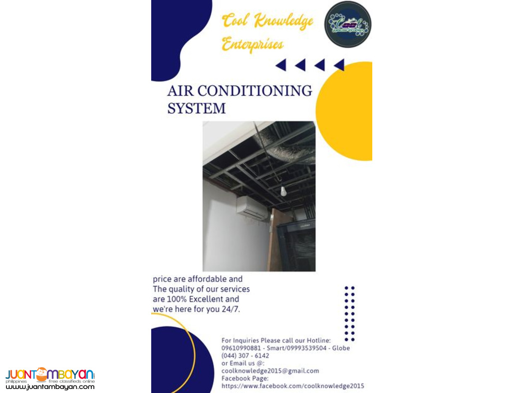 manila / bulacan -- air conditioning system -- supply and installation