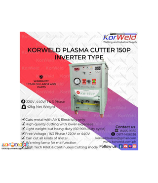 Korweld Plasma Cutter 150P 35-45mm Cutting Capacity 