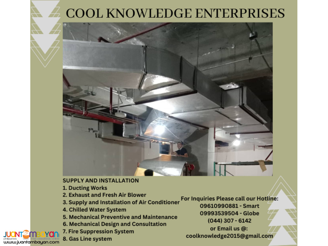 we intall,fabricate and supply of ducting works