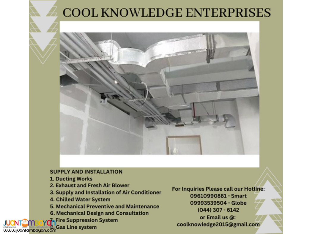 we intall,fabricate and supply of ducting works