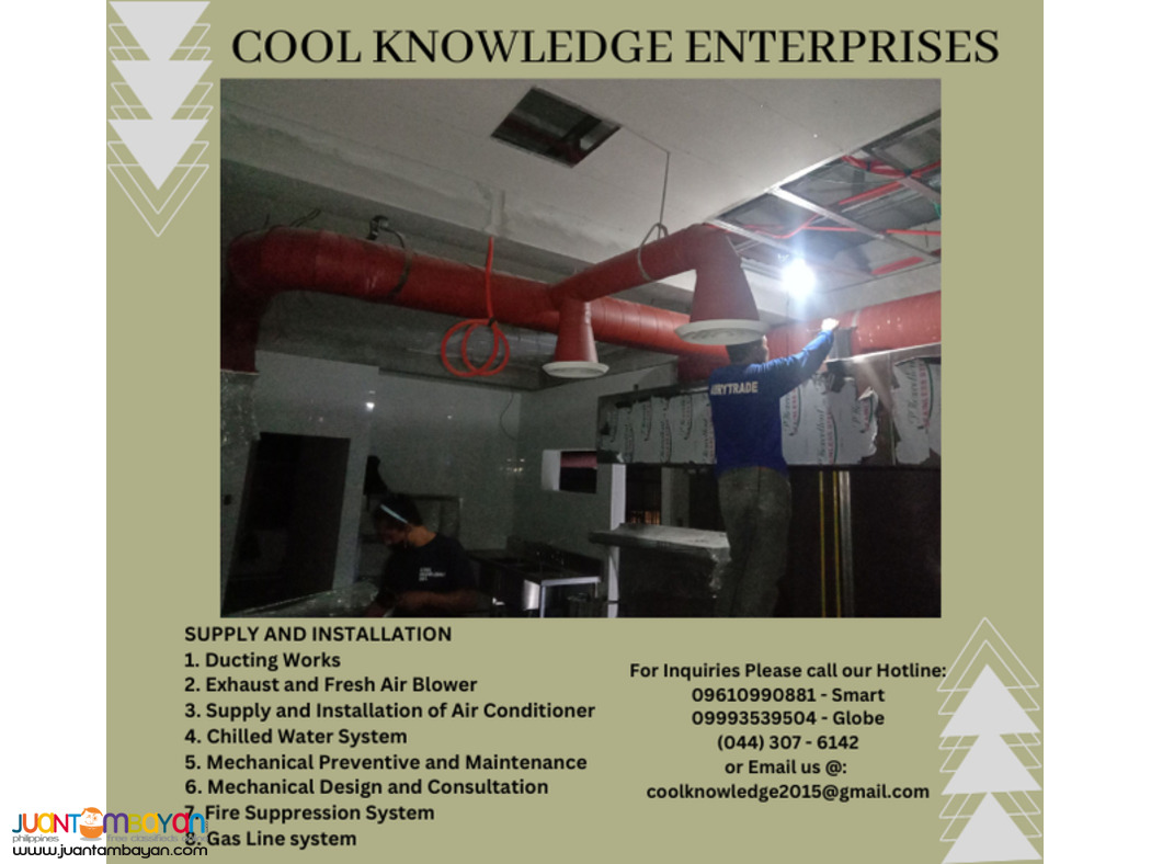 we intall,fabricate and supply of ducting works