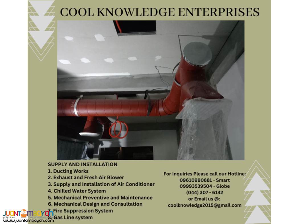 we intall,fabricate and supply of ducting works