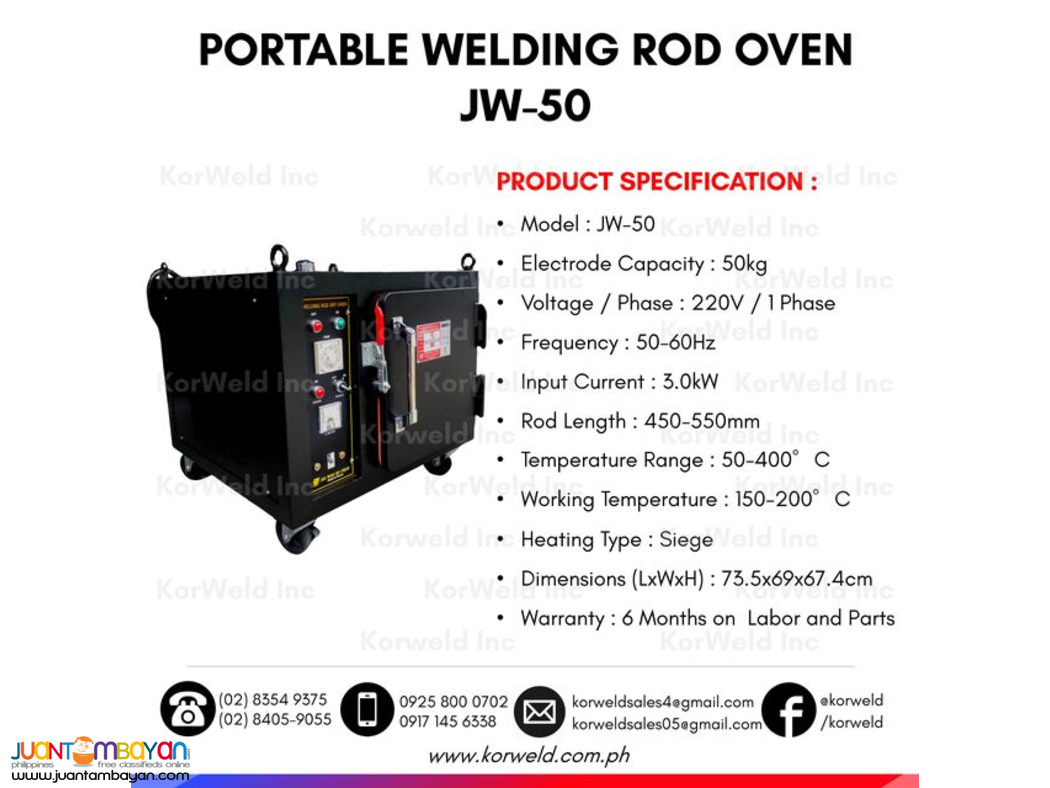 Jinwon Portable Welding Rod Oven JW-50 (Made in Korea)