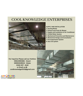 fabricate. services. installation. supply of ducting system