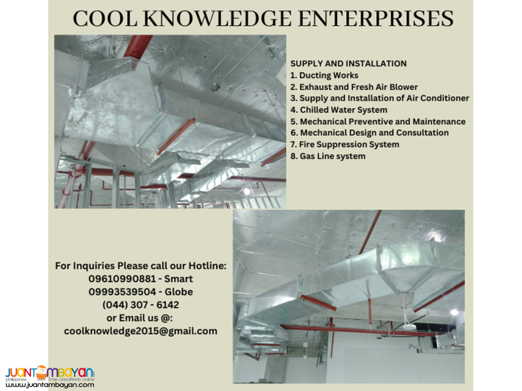 fabricate. services. installation. supply of ducting system