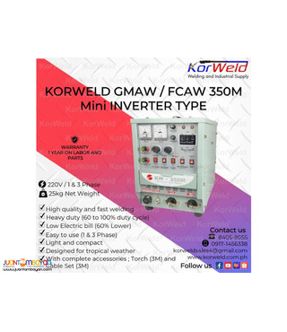 Korweld MIG 350 Mini Inverter Type (220V 1& 3 Phase)