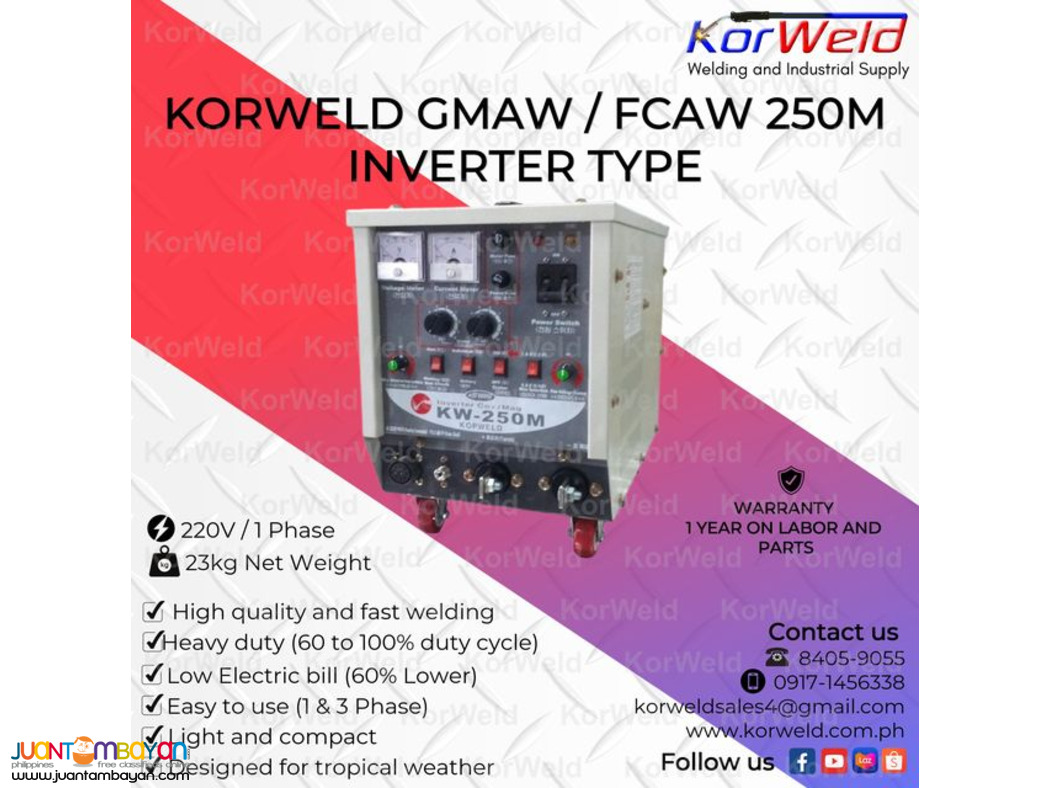 Korweld GMAW/FCAW 250A (220V 1PHASE)