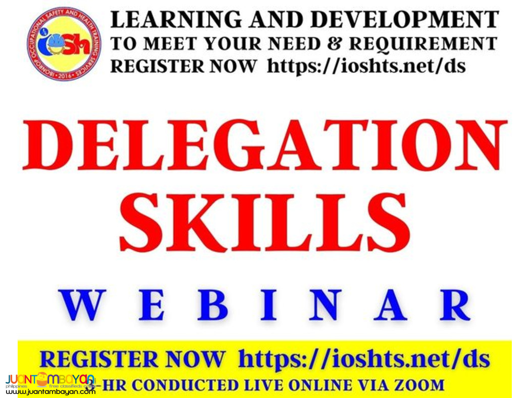 Delegation Skills Webinar with Certificate Online Seminar via zoom