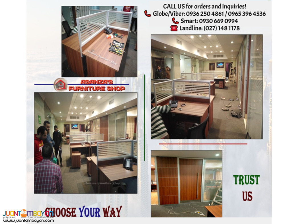 OFFICE TABLE WITH SCREEN PANEL DIVIDER | FACTORY PRICE