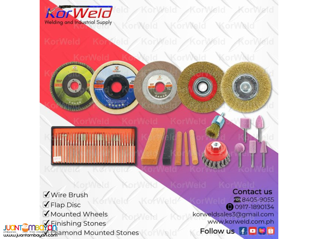 Wire Brush, Flap Disc, Mounted Wheels, Finishing Stones and others