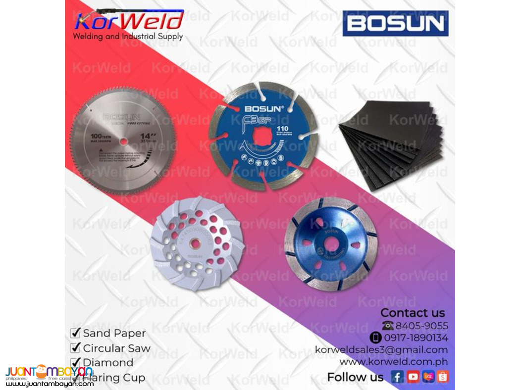 Diamond Cutting Blade, Flaring Cup, Sandpaper