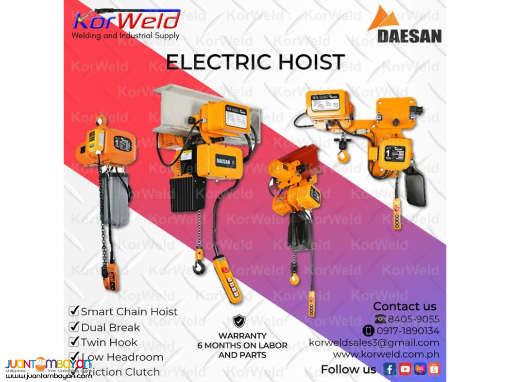 Electric Hoist - Smart Chain Hoist, Dual Break, Twin Hook etc.