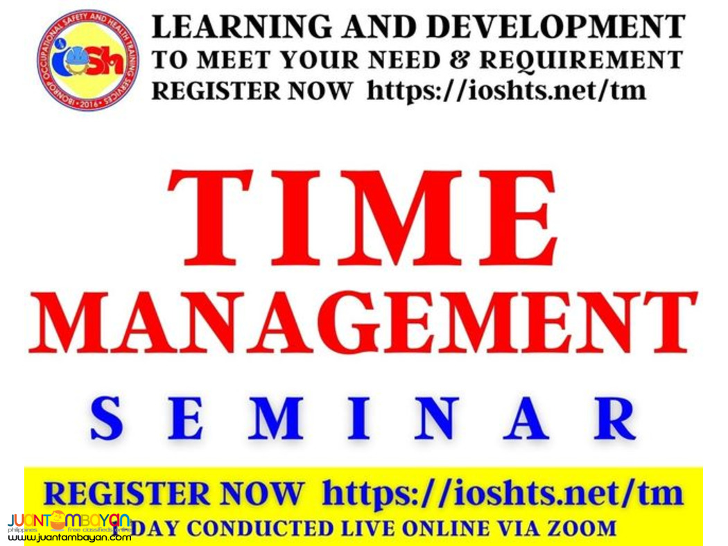 Time Management Seminar with Certificate Online via Zoom Time Management Seminar with Certificate Online via Zoom