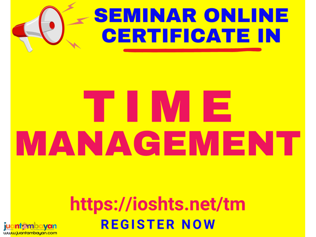 Time Management Seminar with Certificate Online Seminar