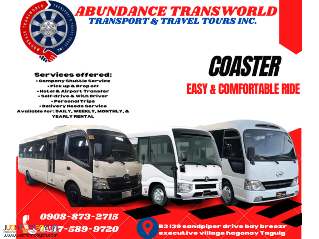 COASTER FOR RENT(24-29 SEATER)