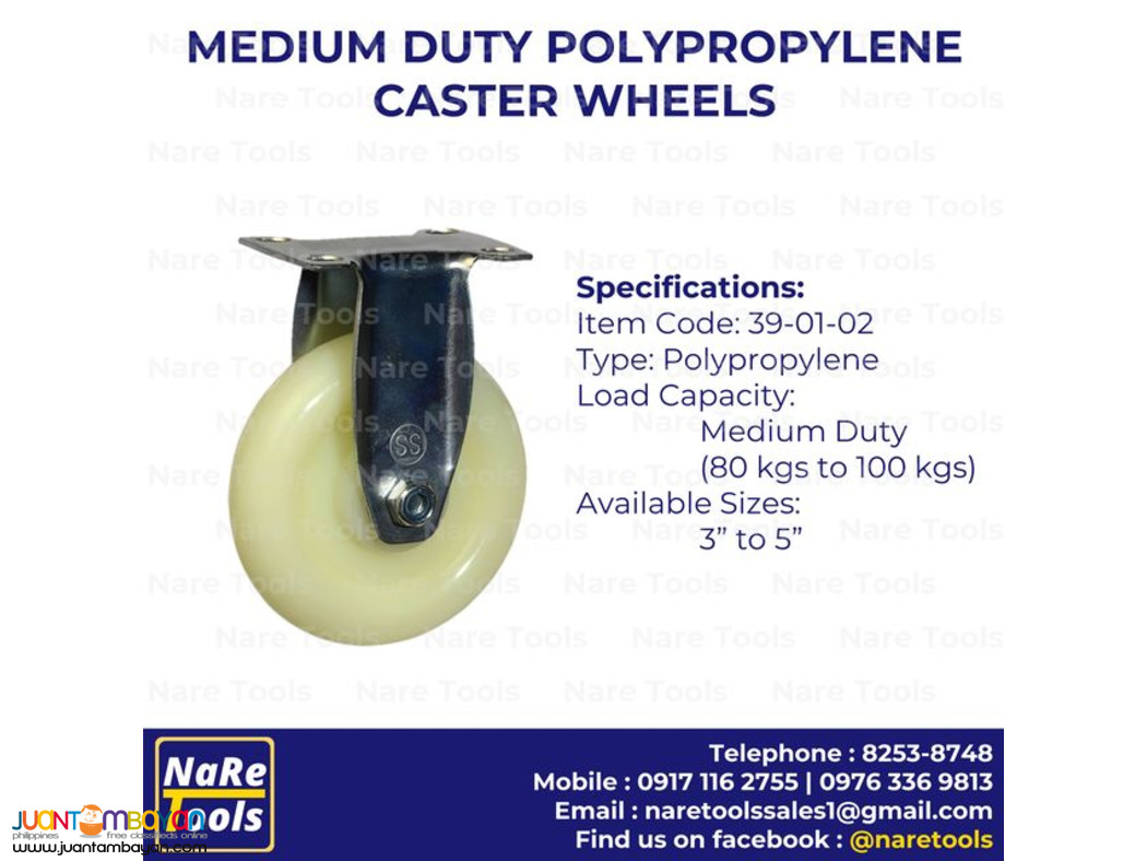 Medium Duty Polypropylene Caster Wheels 39-01-02