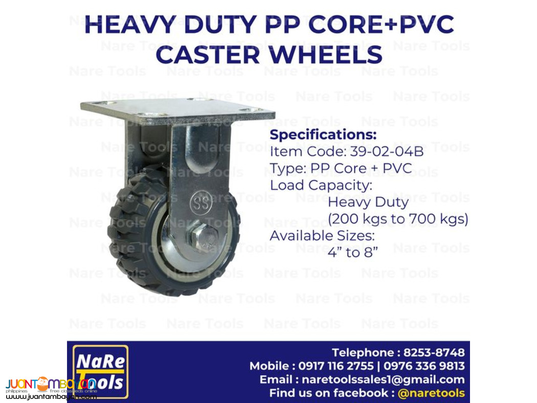 Heavy Duty PP Core + PVC Caster Wheels - 39-02-04B