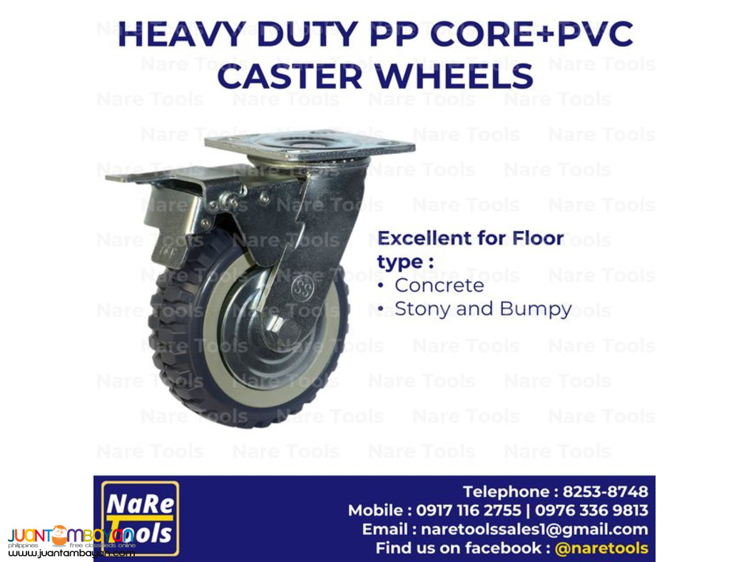 Heavy Duty PP Core + PVC Caster Wheels - 39-02-04B