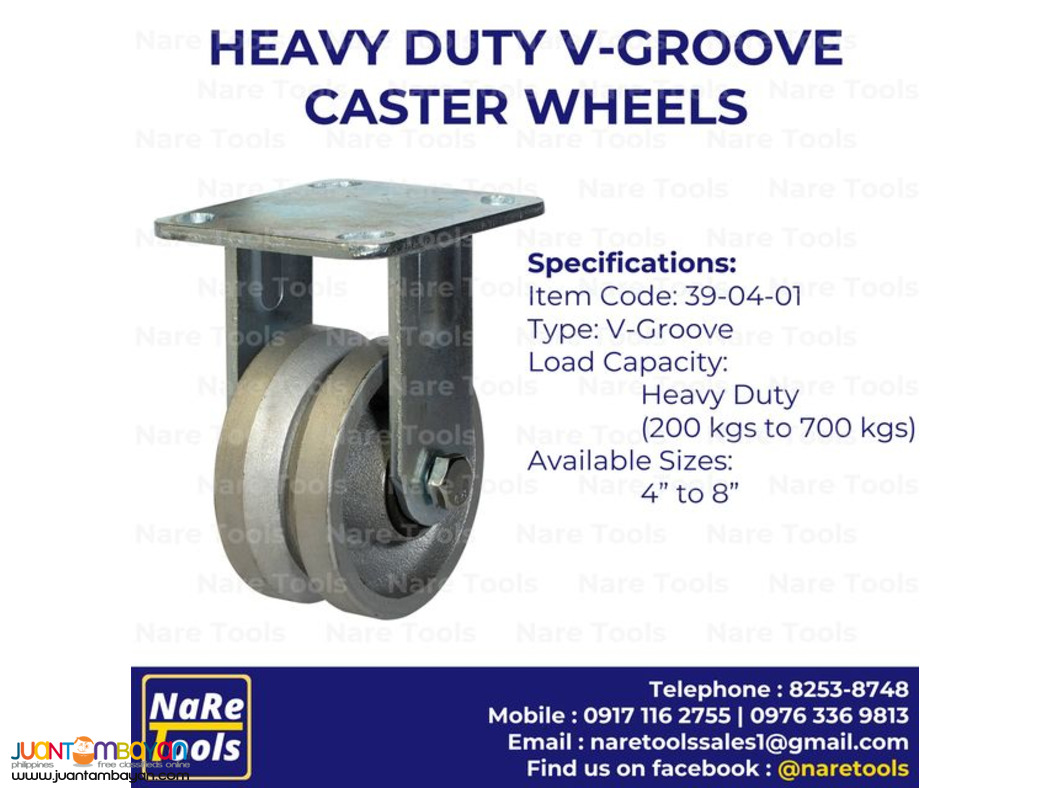 Heavy Duty V-Groove Caster Wheels - 39-04-01