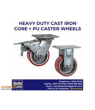 Heavy Duty Cast Iron Core + PU Caster Wheels -39-02-01