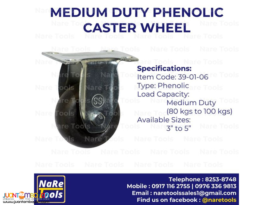Medium Duty Phenolic Castel Wheel - 39-01-06