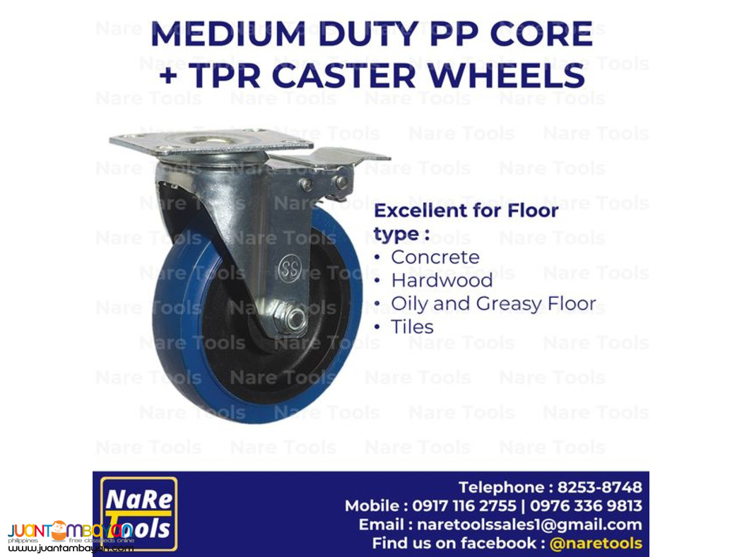 Medium Duty PP Core + TPR Caster Wheels - 39-01-05