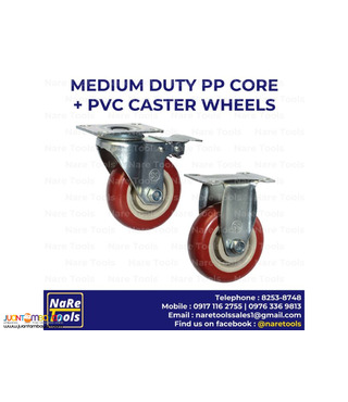 Medium Duty PP Core + PVC Caster Wheels (RED)