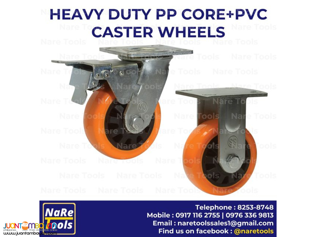 Heavy Duty PP Core + PVC Caster Wheels (orange) 39-02-04A
