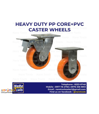 Heavy Duty PP Core + PVC Caster Wheels (orange) 39-02-04A