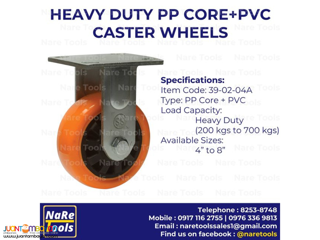 Heavy Duty PP Core + PVC Caster Wheels (orange) 39-02-04A