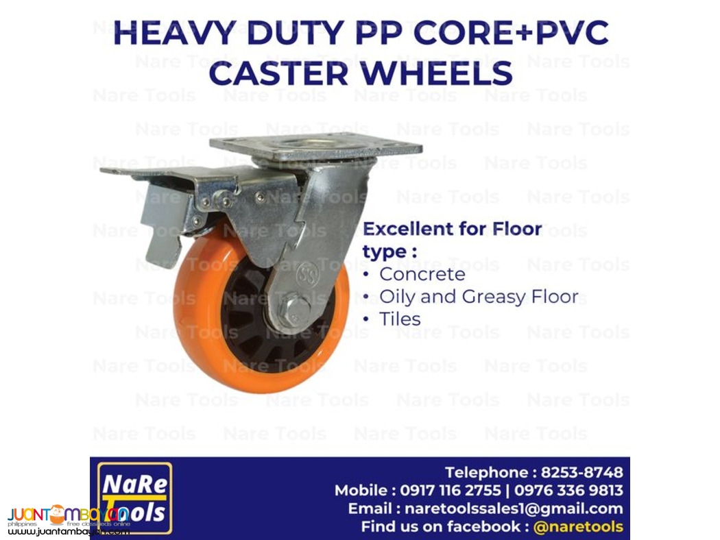 Heavy Duty PP Core + PVC Caster Wheels (orange) 39-02-04A