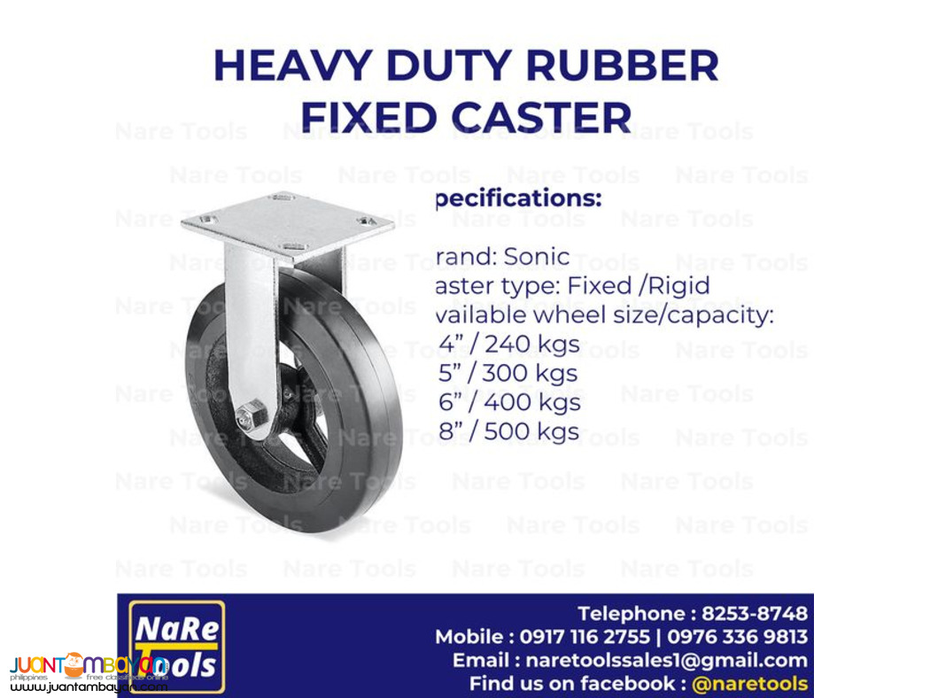 Heavy Duty Rubber Caster Fixed 4