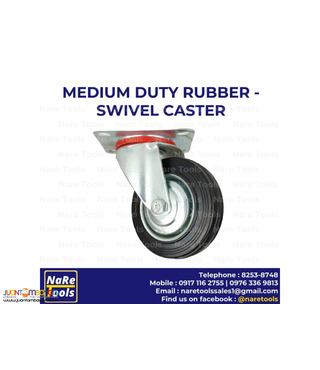 Medium Duty Rubber Swivel Caster - 4