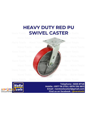 Heavy Duty Red PU Swivel Caster - 4