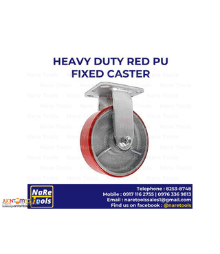 Heavy Duty Red PU Caster Fixed - 4