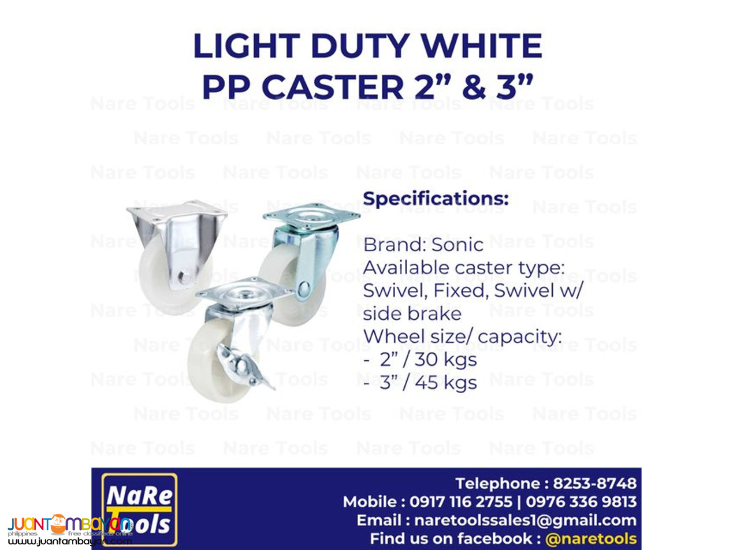Light Duty White PP Caster - 2