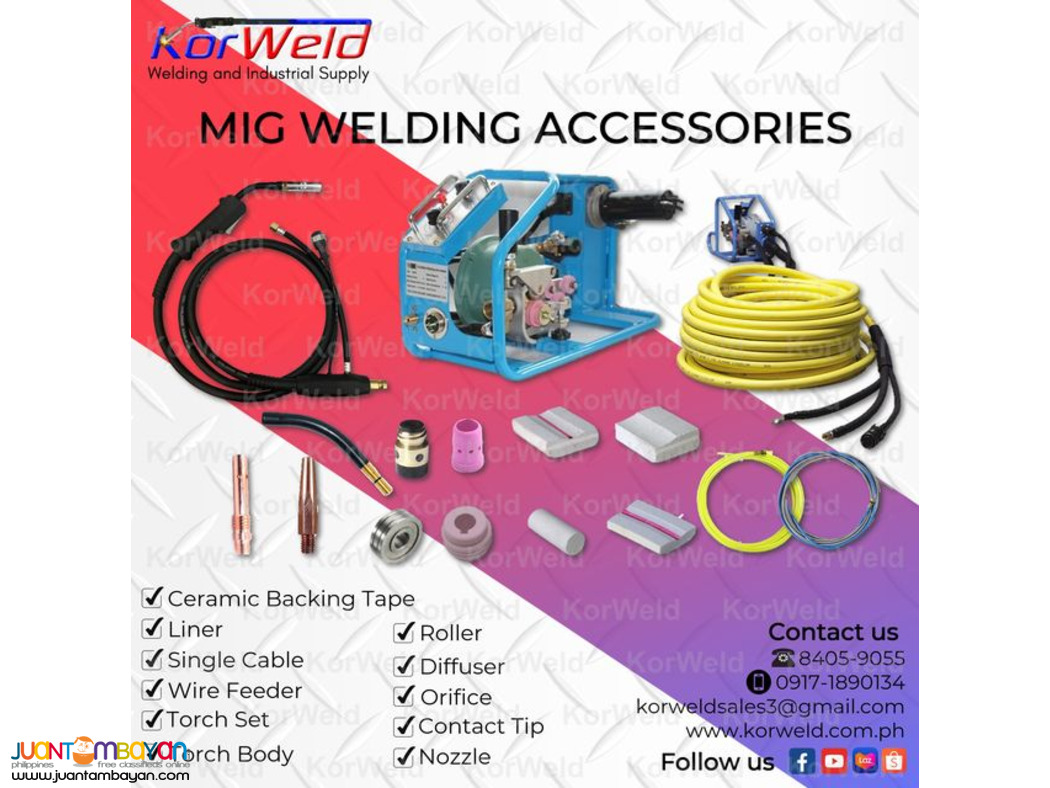 MIG Welding Accessories - Backing Tape, Liner, Single Cable, etc.