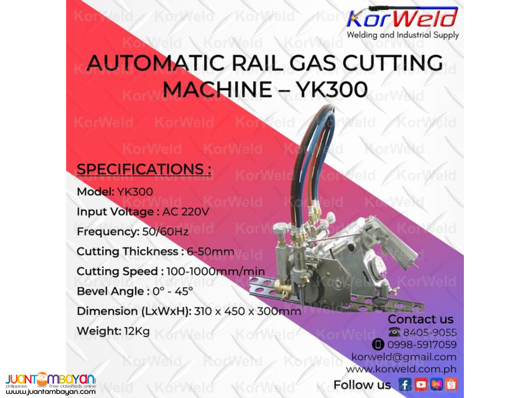 Automatic Rail Gas Cutting Machine - YK300 (2 Torch)