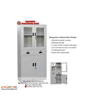 SWING DOOR CABINET WITH 2 DRAWER | FACTORY PRICE