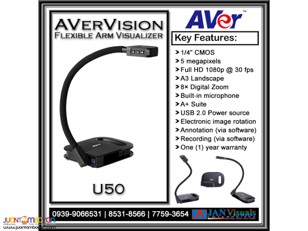 AVerVision U50 Portable Flexible Arm Document Camera