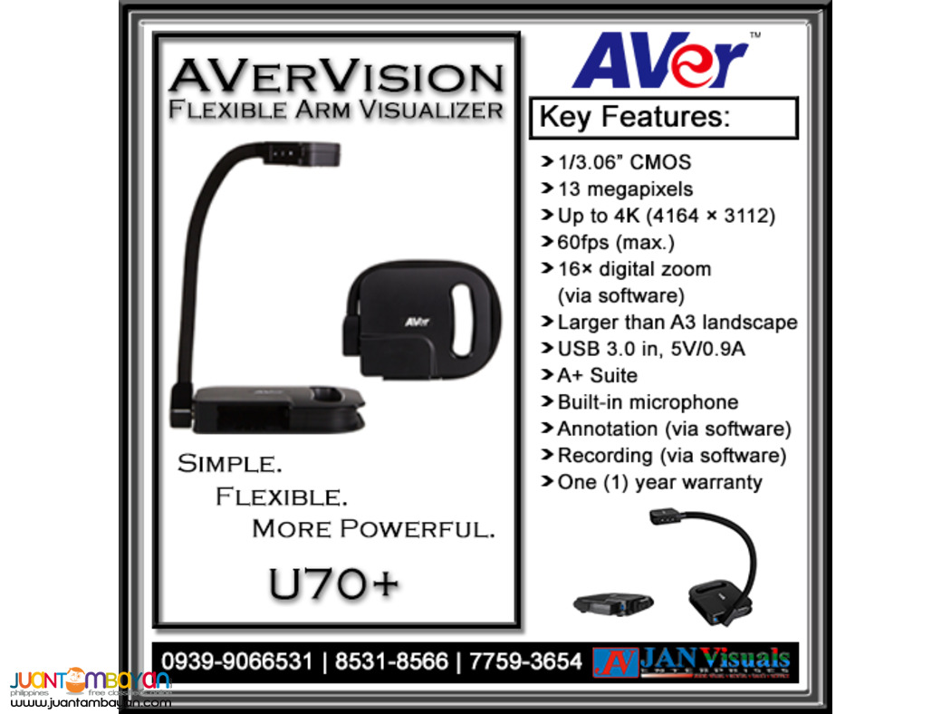 AVerVision U70+ Flexible Arm Visualizer (Document Camera)