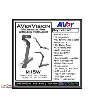 AVerVision M15W Mechanical Arm Wireless Document Camera