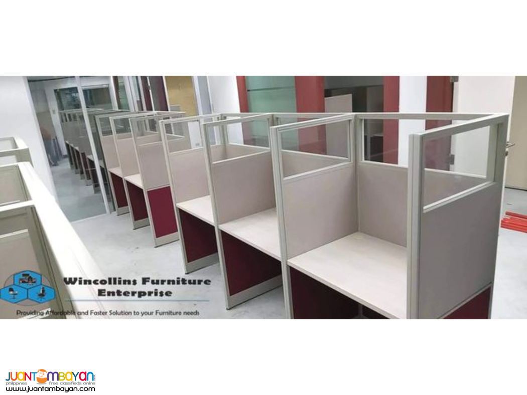 Workstation Cubicle Office partition office table and chairs D