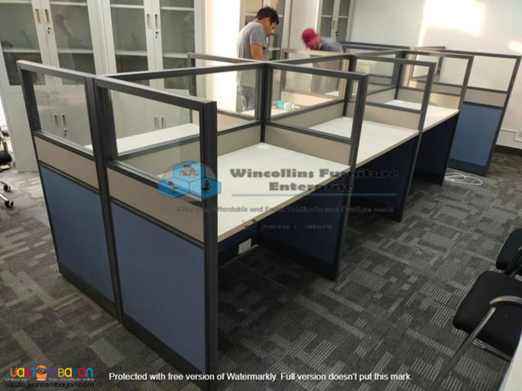 Workstation Cubicle Office partition office table and chairs D