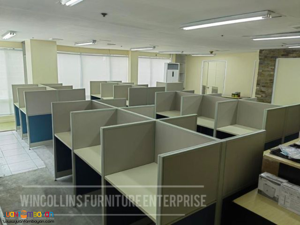 Workstation Cubicle Office partition office table and chairs D