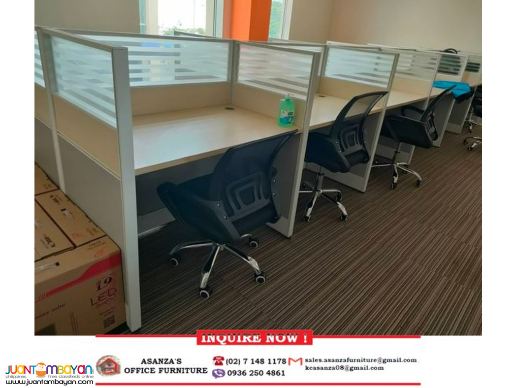 CUBICLE-WORKSTATION-PARTITION (FABRIC WITH GLASS)