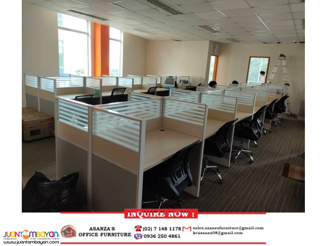 CUBICLE-WORKSTATION-PARTITION (FABRIC WITH GLASS)