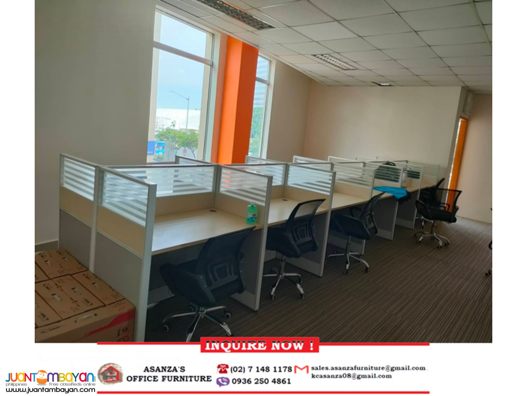 CUBICLE-WORKSTATION-PARTITION (FABRIC WITH GLASS)