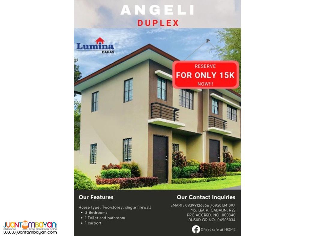 DUPLEX HOUSE FOR SALE IN RIZAL BARAS. RESERVE YOURS NOW!